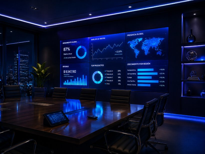 Video wall corporativo a medida Lobyte